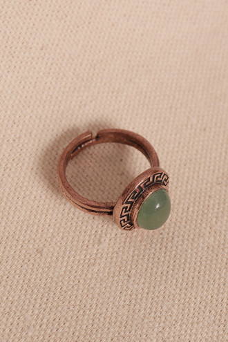 Aventurin Taşlı Oval Bakır Yüzük Aventurin Taşlı Oval Bakır Yüzük