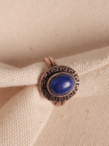 Lapis Taşlı Oval Bakır Yüzük