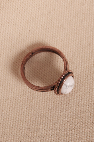 Havlit Taşlı Oval Ayarlanabilir Bakır Yüzük Havlit Taşlı Oval Ayarlanabilir Bakır Yüzük