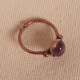 Ametist Taşlı Oval Ayarlanabilir Bakır Yüzük
