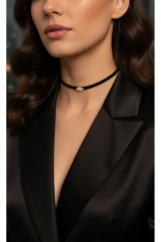 925 Ayar Gümüş Figürlü Deri Choker Kolye