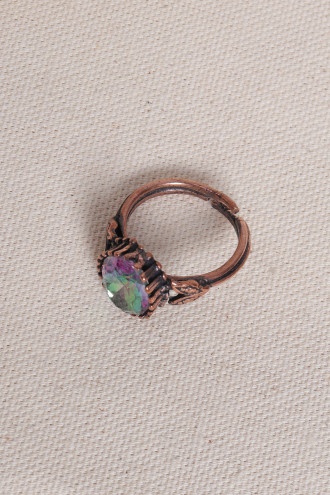Mistik Topaz Taşlı Ayarlanabilir Bakır Yüzük Mistik Topaz Taşlı Ayarlanabilir Bakır Yüzük