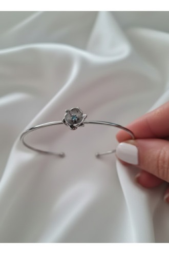 Silver Renk Ayarlanabilir Doğum Ayı Çiçeği Bilezik (Haziran)