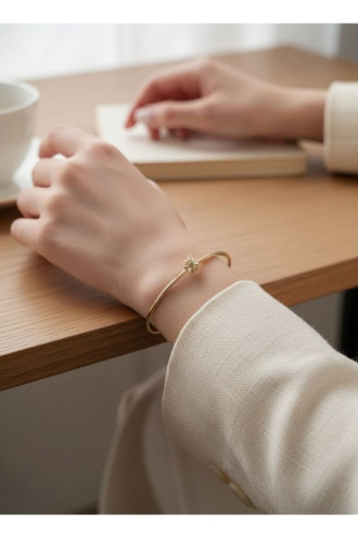 Gold Renk Ayarlanabilir Doğum Ayı Çiçeği Bilezik (Haziran)