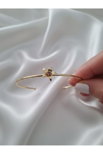 Gold Renk Ayarlanabilir Doğum Ayı Çiçeği Bilezik (Şubat)