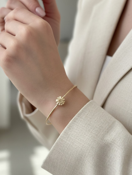 Gold Renk Ayarlanabilir Doğum Ayı Çiçeği (Ekim) Gold Renk Ayarlanabilir Doğum Ayı Çiçeği (Ekim)