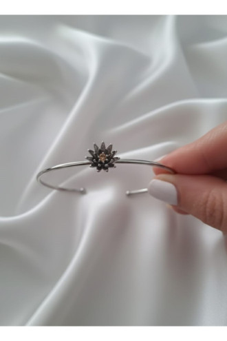 Silver Renk Ayarlanabilir Doğum Ayı Çiçeği Bilezik (Kasım)