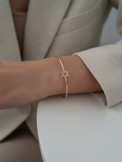 Gold Renk Ayarlanabilir Doğum Ayı Çiçeği Bilezik (Aralık)