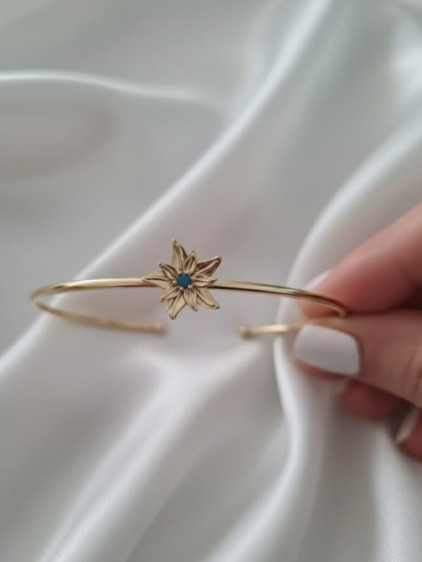 Gold Renk Ayarlanabilir Doğum Ayı Çiçeği Bilezik (Aralık)