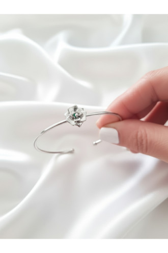 Silver Renk Ayarlanabilir Doğum Ayı Çiçeği Bilezik (Ocak)