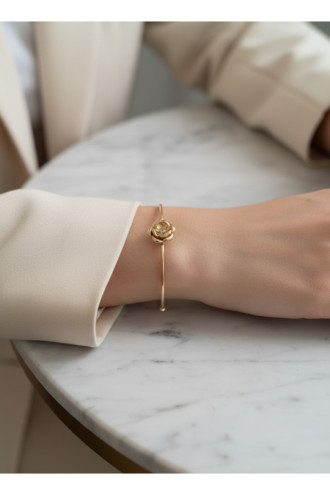 Gold Renk Ayarlanabilir Doğum Ayı Çiçeği Bilezik (Ağustos)