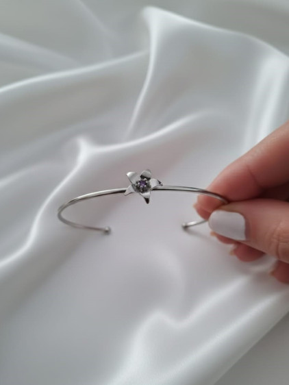 Silver Renk Ayarlanabilir Doğum Ayı Çiçeği Bilezik (Şubat) Silver Renk Ayarlanabilir Doğum Ayı Çiçeği Bilezik (Şubat)