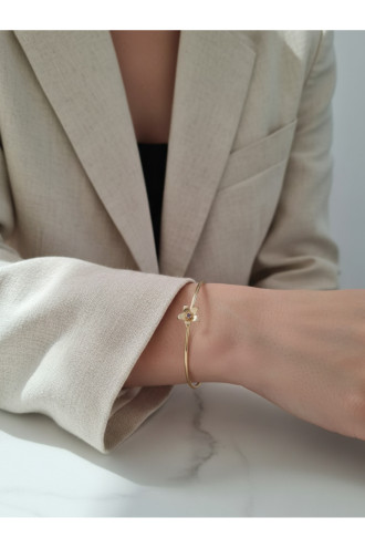 Gold Renk Ayarlanabilir Doğum Ayı Çiçeği Bilezik (Şubat)