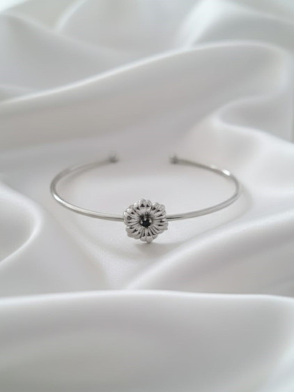 Silver Renk Ayarlanabilir Doğum Ayı Çiçeği Bilezik (Eylül)
