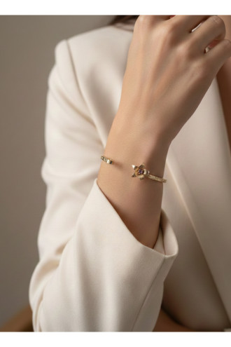 Gold Renk Ayarlanabilir Dövme Kelepçeli Doğum Ayı Çiçeği Bilezik (Şubat) Gold Renk Ayarlanabilir Dövme Kelepçeli Doğum Ayı Çiçeği Bilezik (Şubat)