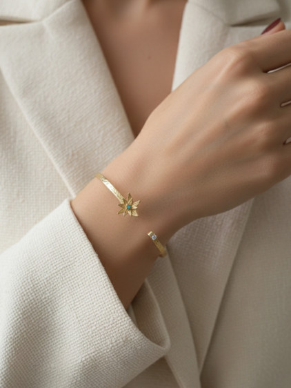 Gold Renk Ayarlanabilir Dövme Kelepçeli Doğum Ayı Çiçeği Bilezik (Aralık) Gold Renk Ayarlanabilir Dövme Kelepçeli Doğum Ayı Çiçeği Bilezik (Aralık)