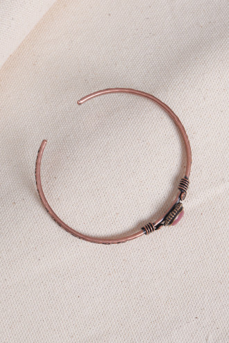 Rodonit Taşlı Oval Saf Bakır Otantik İnce Bilezik Rodonit Taşlı Oval Saf Bakır Otantik İnce Bilezik