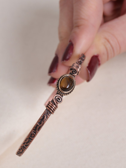 Kaplan Gözü Taşlı Oval Saf Bakır Otantik İnce Bilezik Kaplan Gözü Taşlı Oval Saf Bakır Otantik İnce Bilezik