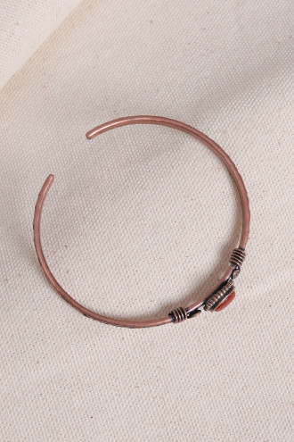Kehribar Taşlı Oval Saf Bakır Otantik İnce Bilezik Kehribar Taşlı Oval Saf Bakır Otantik İnce Bilezik