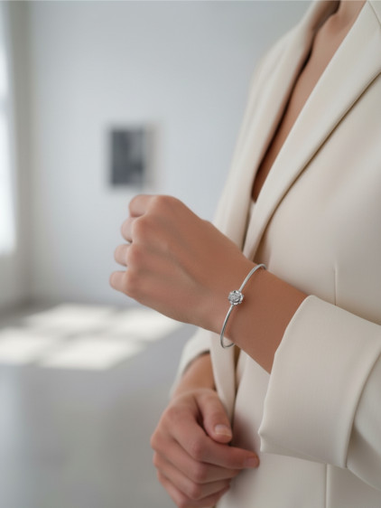 Silver Renk Ayarlanabilir Doğum Ayı Çiçeği Bilezik (Ocak) Silver Renk Ayarlanabilir Doğum Ayı Çiçeği Bilezik (Ocak)