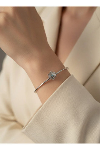 Silver Renk Ayarlanabilir Doğum Ayı Çiçeği Bilezik (Haziran)