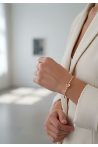 Gold Renk Ayarlanabilir Doğum Ayı Çiçeği Bilezik (Ocak)