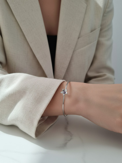 Silver Renk Ayarlanabilir Doğum Ayı Çiçeği Bilezik (Şubat) Silver Renk Ayarlanabilir Doğum Ayı Çiçeği Bilezik (Şubat)