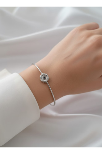Silver Renk Ayarlanabilir Doğum Ayı Çiçeği Bilezik (Eylül)