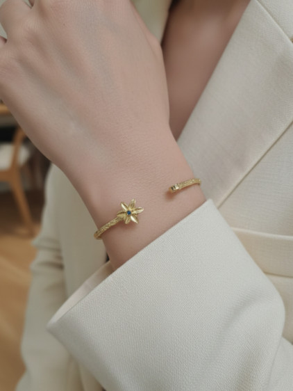 Gold Renk Ayarlanabilir Dövme Kelepçeli Doğum Ayı Çiçeği Bilezik (Mart) Gold Renk Ayarlanabilir Dövme Kelepçeli Doğum Ayı Çiçeği Bilezik (Mart)