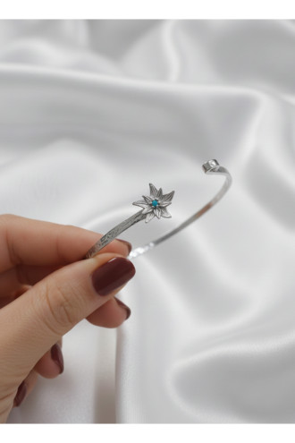 Silver Renk Ayarlanabilir Dövme Kelepçeli Doğum Ayı Çiçeği Bilezik (Aralık) Silver Renk Ayarlanabilir Dövme Kelepçeli Doğum Ayı Çiçeği Bilezik (Aralık)
