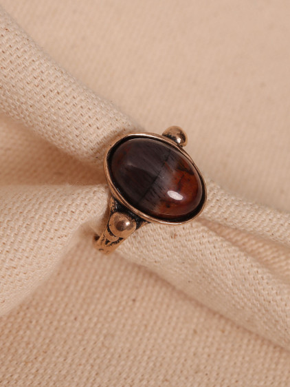 Mahogany Taşlı Ayarlanabilir Oval Otantik Yüzük Mahogany Taşlı Ayarlanabilir Oval Otantik Yüzük