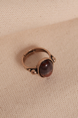 Mahogany Taşlı Ayarlanabilir Oval Otantik Yüzük Mahogany Taşlı Ayarlanabilir Oval Otantik Yüzük