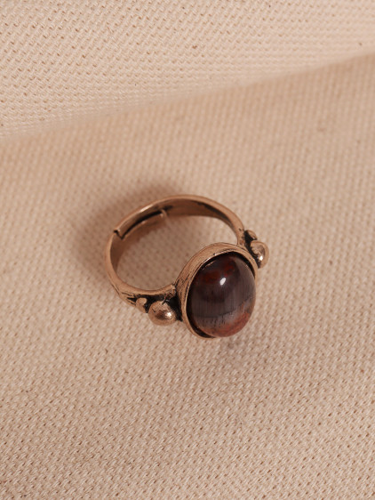 Mahogany Taşlı Ayarlanabilir Oval Otantik Yüzük Mahogany Taşlı Ayarlanabilir Oval Otantik Yüzük