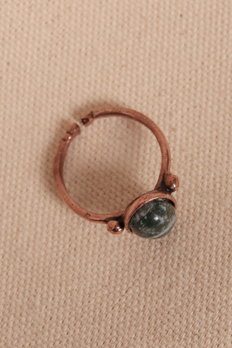Yosun Akik Taşlı Oval Ayarlanabilir Bakır Yüzük Yosun Akik Taşlı Oval Ayarlanabilir Bakır Yüzük