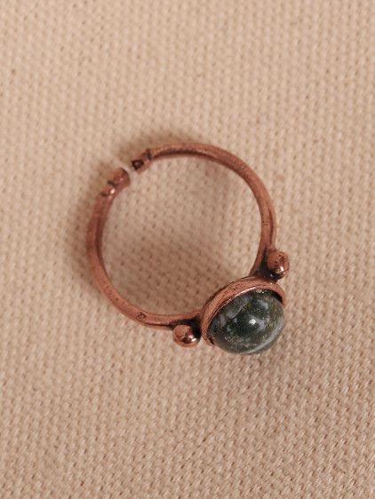 Yosun Akik Taşlı Oval Ayarlanabilir Bakır Yüzük Yosun Akik Taşlı Oval Ayarlanabilir Bakır Yüzük