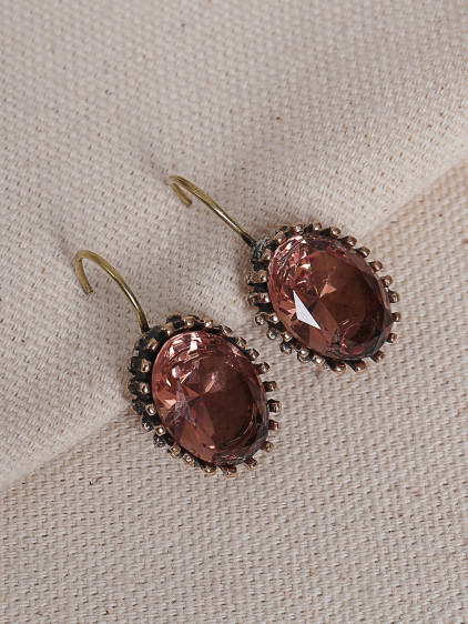 Zultanit Taşlı Oval Otantik Küpe