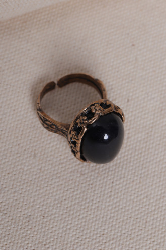 Büyük Boy Onix Taşlı Otantik Yüzük