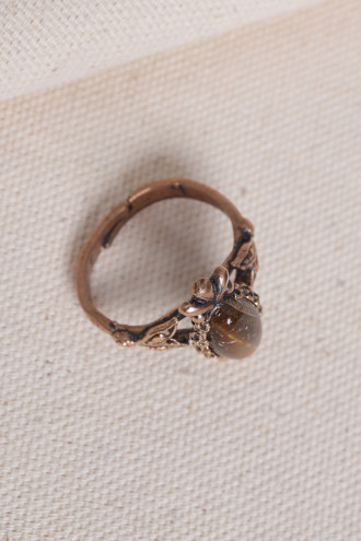 Kaplan Gözü Taşlı Ayarlanabilir Otantik Yüzük