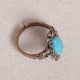 Turkuaz Taşlı Ayarlanabilir Otantik Yüzük