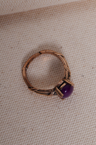Mor Akik Ayarlanabilir Otantik Yüzük Mor Akik Ayarlanabilir Otantik Yüzük