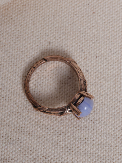Lila Selenit Taşlı Ayarlanabilir Otantik Yüzük