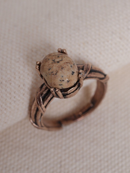 Jasper Taşlı Ayarlanabilir Otantik Yüzük