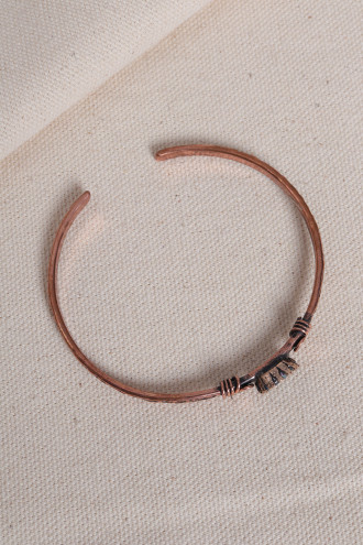 Mistik Topaz Taşlı Saf Bakır Otantik Bilezik