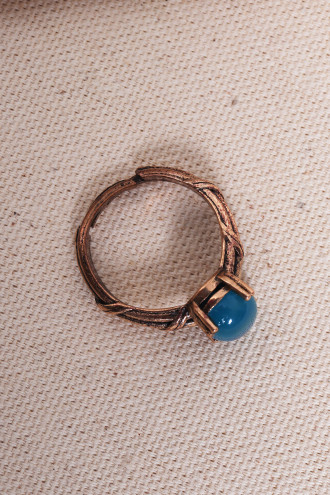 Mavi Akik Ayarlanabilir Otantik Yüzük Mavi Akik Ayarlanabilir Otantik Yüzük