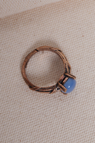 Mavi Kalsedon Ayarlanabilir Otantik Yüzük Mavi Kalsedon Ayarlanabilir Otantik Yüzük