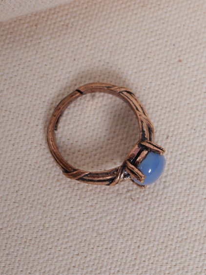 Mavi Kalsedon Ayarlanabilir Otantik Yüzük