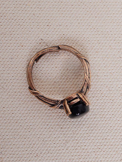 Onix Taşlı Ayarlanabilir Otantik Yüzük