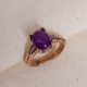Mor Akik Ayarlanabilir Otantik Yüzük