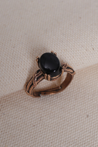 Onix Taşlı Ayarlanabilir Otantik Yüzük