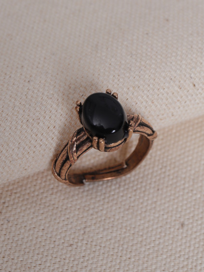 Onix Taşlı Ayarlanabilir Otantik Yüzük